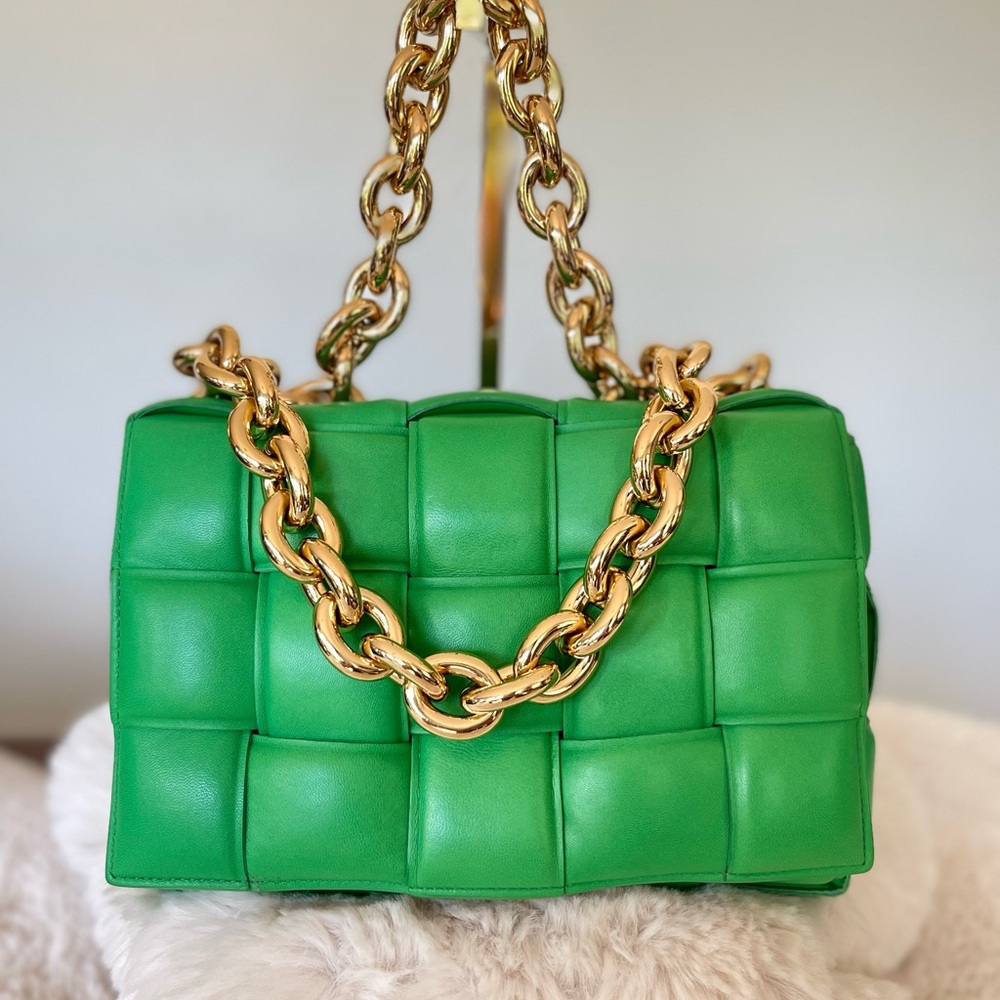 SOLD‼️Bottega Veneta Padded Cassette Shoulder Bag with Gold Chain